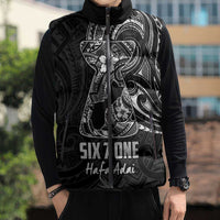 Black Guam Latte Stone Tribal Tattoo Sleeveless Puffer Jacket Hafa Adai Six 7 One LT9 - Polynesian Pride