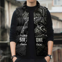 Black Guam Latte Stone Tribal Tattoo Sleeveless Puffer Jacket Hafa Adai Six 7 One LT9 - Polynesian Pride