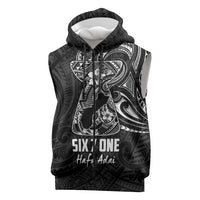 Black Guam Latte Stone Tribal Tattoo Sleeveless Zip Hoodie Hafa Adai Six 7 One LT9 Black - Polynesian Pride