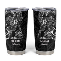 Black Guam Latte Stone Tribal Tattoo Tumbler Cup Hafa Adai Six 7 One