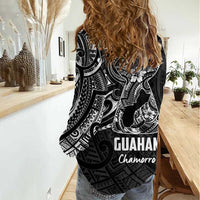 Black Guam Latte Stone Tribal Tattoo Women Casual Shirt Hafa Adai Six 7 One