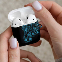 Blue Guam Latte Stone Tribal Tattoo AirPods Case Hafa Adai Six 7 One LT9 - Polynesian Pride