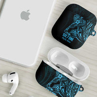 Blue Guam Latte Stone Tribal Tattoo AirPods Case Hafa Adai Six 7 One LT9 - Polynesian Pride
