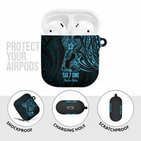 Blue Guam Latte Stone Tribal Tattoo AirPods Case Hafa Adai Six 7 One LT9 - Polynesian Pride