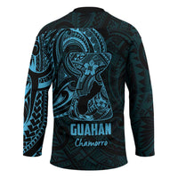 Blue Guam Latte Stone Tribal Tattoo Hockey Jersey Hafa Adai Six 7 One LT9 - Polynesian Pride