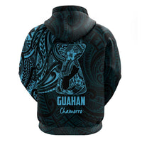Blue Guam Latte Stone Tribal Tattoo Hoodie Hafa Adai Six 7 One