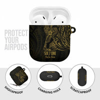 Gold Guam Latte Stone Tribal Tattoo AirPods Case Hafa Adai Six 7 One LT9 - Polynesian Pride