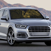 Gold Guam Latte Stone Tribal Tattoo Auto Sun Shade Hafa Adai Six 7 One - Polynesian Pride