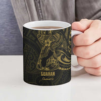 Gold Guam Latte Stone Tribal Tattoo Ceramic Mug Hafa Adai Six 7 One - Polynesian Pride