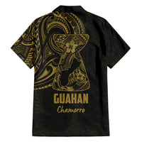 Gold Guam Latte Stone Tribal Tattoo Hawaiian Shirt Hafa Adai Six 7 One