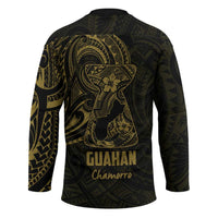 Gold Guam Latte Stone Tribal Tattoo Hockey Jersey Hafa Adai Six 7 One LT9 - Polynesian Pride