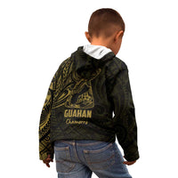 Gold Guam Latte Stone Tribal Tattoo Kid Hoodie Hafa Adai Six 7 One
