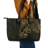 Gold Guam Latte Stone Tribal Tattoo Leather Tote Bag Hafa Adai Six 7 One