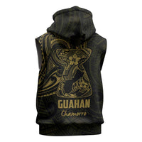 Gold Guam Latte Stone Tribal Tattoo Sleeveless Zip Hoodie Hafa Adai Six 7 One LT9 - Polynesian Pride
