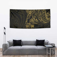 Gold Guam Latte Stone Tribal Tattoo Tapestry Hafa Adai Six 7 One