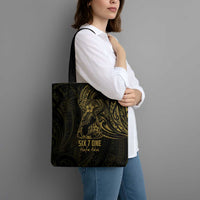 Gold Guam Latte Stone Tribal Tattoo Tote Bag Hafa Adai Six 7 One - Polynesian Pride