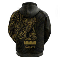 Gold Guam Latte Stone Tribal Tattoo Zip Hoodie Hafa Adai Six 7 One