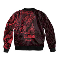 Oxblood Guam Latte Stone Tribal Tattoo Bomber Jacket Hafa Adai Six 7 One