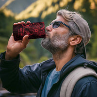 Oxblood Guam Latte Stone Tribal Tattoo 4 in 1 Can Cooler Tumbler Hafa Adai Six 7 One