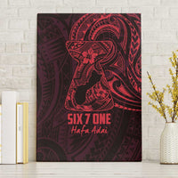 Oxblood Guam Latte Stone Tribal Tattoo Canvas Wall Art Hafa Adai Six 7 One