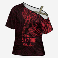 Oxblood Guam Latte Stone Tribal Tattoo Cross Shoulder Shirt Hafa Adai Six 7 One - Polynesian Pride