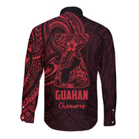 Oxblood Guam Latte Stone Tribal Tattoo Long Sleeve Button Shirt Hafa Adai Six 7 One