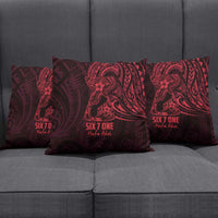Oxblood Guam Latte Stone Tribal Tattoo Pillow Cover Hafa Adai Six 7 One - Polynesian Pride