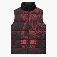 Oxblood Guam Latte Stone Tribal Tattoo Sleeveless Puffer Jacket Hafa Adai Six 7 One - Polynesian Pride