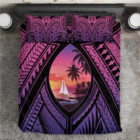 Guam Chamorro Artsy Bedding Set Guahan Sunset Beach