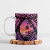 Guam Chamorro Artsy Ceramic Mug Guahan Sunset Beach - Polynesian Pride