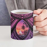 Guam Chamorro Artsy Ceramic Mug Guahan Sunset Beach - Polynesian Pride