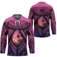 Guam Chamorro Artsy Hockey Jersey Guahan Sunset Beach LT9 - Polynesian Pride