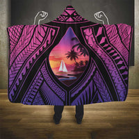 Guam Chamorro Artsy Hooded Blanket Guahan Sunset Beach