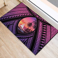 Guam Chamorro Artsy Rubber Doormat Guahan Sunset Beach