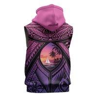 Guam Chamorro Artsy Sleeveless Zip Hoodie Guahan Sunset Beach LT9 - Polynesian Pride