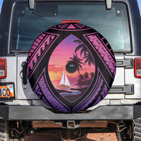 Guam Chamorro Artsy Spare Tire Cover Guahan Sunset Beach
