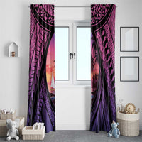 Guam Chamorro Artsy Window Curtain Guahan Sunset Beach