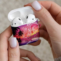 Guam Latte Stone with Map AirPods Case Bougainvillea Beach Sunset - Polynesian Pride