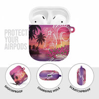 Guam Latte Stone with Map AirPods Case Bougainvillea Beach Sunset LT9 - Polynesian Pride