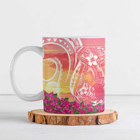 Guam Latte Stone with Map Ceramic Mug Bougainvillea Beach Sunset - Polynesian Pride