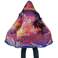 Guam Latte Stone with Map Cloak Bougainvillea Beach Sunset - Polynesian Pride