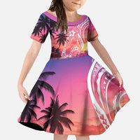 Guam Latte Stone with Map Family Matching Long Sleeve Bodycon Dress and Hawaiian Shirt Bougainvillea Beach Sunset