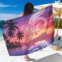 Guam Latte Stone with Map Sarong Bougainvillea Beach Sunset