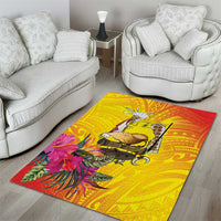 Papua New Guinea Cultural Tropical Flowers Area Rug