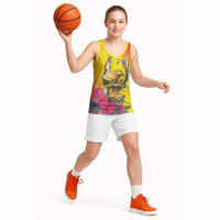 Papua New Guinea Cultural Tropical Flowers Basketball Jersey - Polynesian Pride