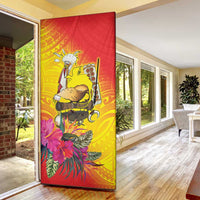 Papua New Guinea Cultural Tropical Flowers Door Cover - Polynesian Pride