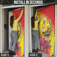 Papua New Guinea Cultural Tropical Flowers Door Cover - Polynesian Pride