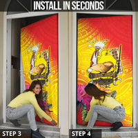 Papua New Guinea Cultural Tropical Flowers Door Cover - Polynesian Pride