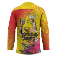 Papua New Guinea Cultural Tropical Flowers Hockey Jersey LT9 - Polynesian Pride