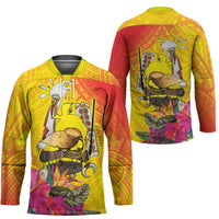 Papua New Guinea Cultural Tropical Flowers Hockey Jersey LT9 - Polynesian Pride